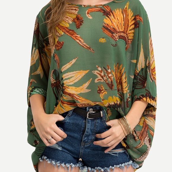 Tops - Colorful Chiffon Shirt